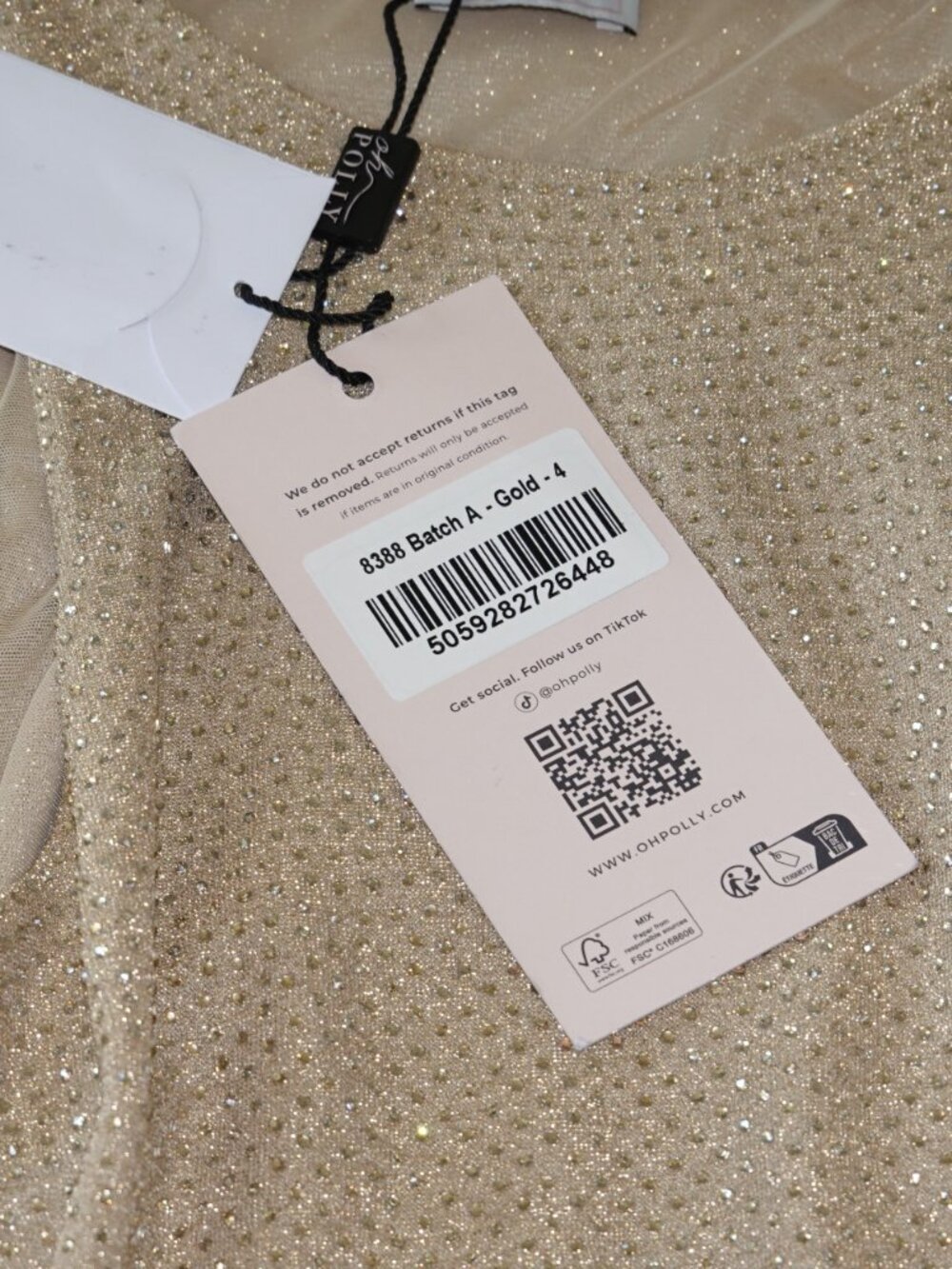 Oh Polly Gold Mini Dress Open Lower Back - Picture 3 of 6